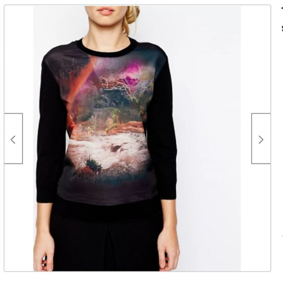 Ted Baker Bracha Waterfall black sweater top blouse size 2 nwot - Picture 4 of 14